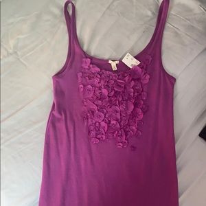 JCrew Cotton tank with silk flowers